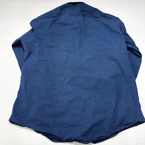 Buttoned Down Mens Shirt XL Blue Long Sleeve 100% Supima Cotton All Over Print - Picture 3 of 7